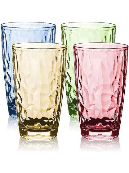 17 oz Plastic Tumblers Drinking Glasses Clear Acrylic Cups Wine Glassware Beverage Drinkware Tumbler for Poolside Party