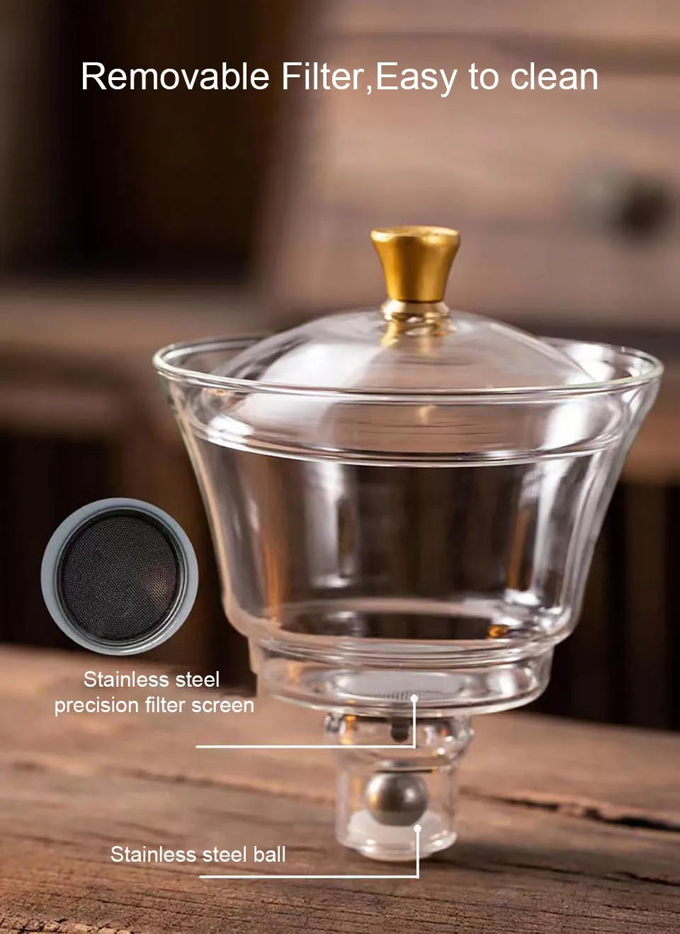 BOZZH Creative Dragon Glass Teapot Magnetic Diversion Rotating Cover Bowl Water Tea Cup Pu'er Oolong Drinkware Dropshipping Tea