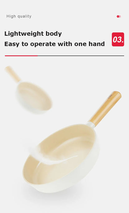 Korean Ceramic Non-Stick Wok - Milk Pot Frying Pan for Induction & Gas Stove