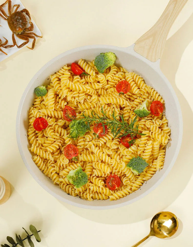 20cm Ceramic Wok Frying Pan - Non-Stick Induction Pan for Steak & Cooking