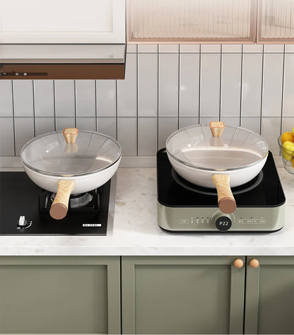 30cm Ceramic Wok Frying Pan - Non-Stick Skillet for Induction & Gas Stove