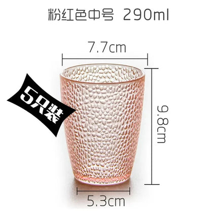5PCS Acrylic Juice Glass Colorful Diamond Water Glass Hotel Restaurant Wine Drink Cup Home Party Supplies