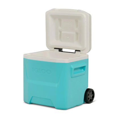 16 QT Laguna Hard Sided Ice Chest Roller Cooler, Aqua Blue