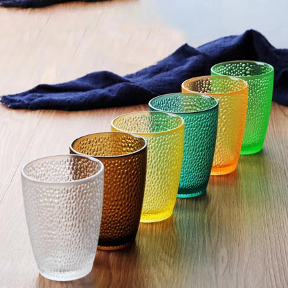 5PCS Acrylic Juice Glass Colorful Diamond Water Glass Hotel Restaurant Wine Drink Cup Home Party Supplies