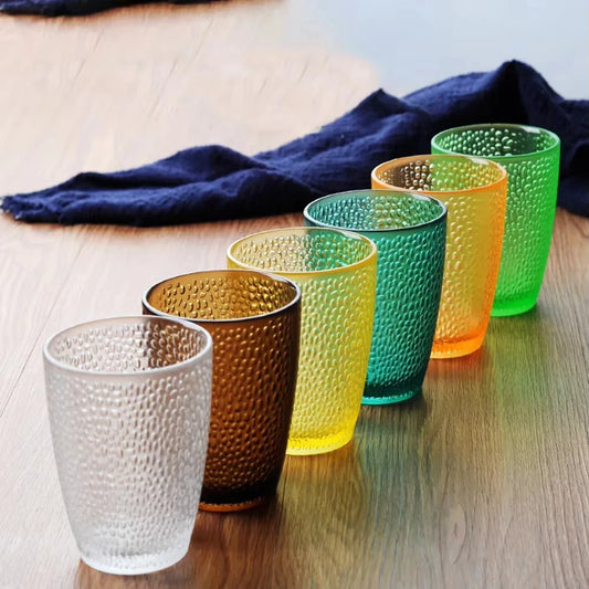 5PCS Acrylic Juice Glass Colorful Diamond Water Glass Hotel Restaurant Wine Drink Cup Home Party Supplies