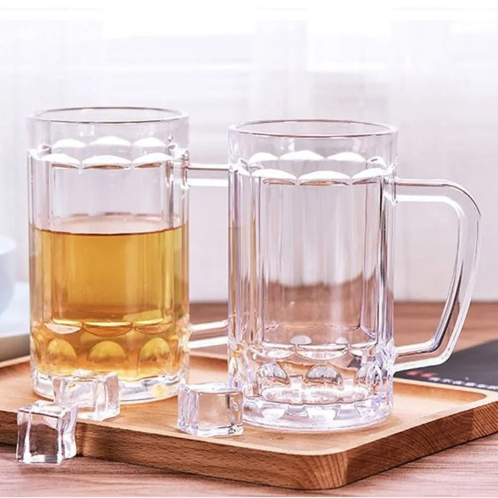 Drinkware Acrylic Beer Mug Transparent Anti-fall Beer Cup Plastic Unbreakable Water Cup Bar